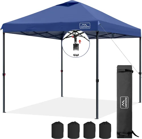 Vista 14 de KAMPKEEPER Tienda de campaña desplegable de 12 x 12 pies, toldo resistente para exteriores, para eventos, campamento, fiestas, cenador poligonal