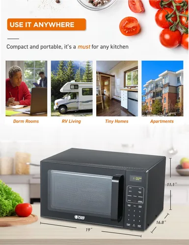 Vista 7 de Comercial Chef 5 en 1 Microondas de Encimera con Freidora de Aire Combo, Capacidad de 0.9 pies cúbicos, Microondas con Freidora de Aire, Horno