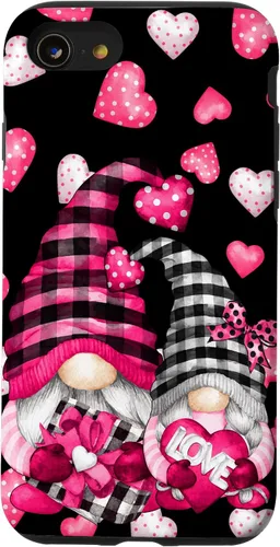 Vista 18 de Pink Buffalo Plaid Valentines Gnome Cute Love Heart Case for iPhone 17