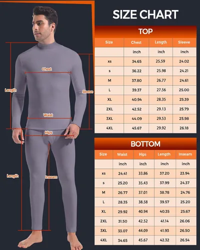Vista 6 de CL convallaria Paquete de 2 calzoncillos térmicos largos para hombre, forro polar suave, capa base para clima frío, tallas XS-4XL