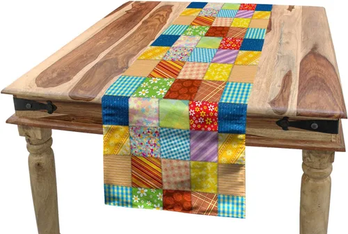 Vista 50 de Lunarable Camino de mesa tropical y manteles individuales, acuarela tucán loro flamenco piñas y flores silvestres sobre rombo, juego para decoración