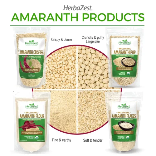 Vista 8 de HerbaZest Harina de amaranto orgánica – 1 libra – Certificado USDA, vegano y sin gluten – Perfecto para productos horneados y no horneados, platos