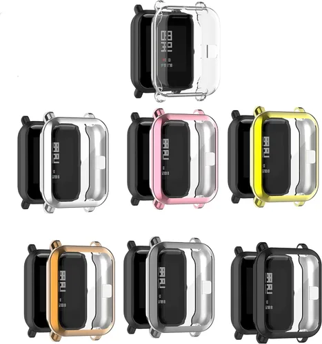 Vista 11 de Fundas protectoras de pantalla compatibles con Amazfit GTS 2 Mini/Bip U Pro/Bip S/Bip Lite/Bip 1S/Bip Lite 1S/Amazfit A1608 Watch Soft Metal