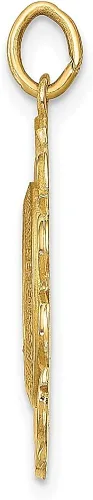 Vista 2 de ICE CARATS Colgante de medalla milagrosa ovalada pequeña de oro amarillo de 14 quilates, joyería fina religiosa para mujeres, regalos para ella, Oro
