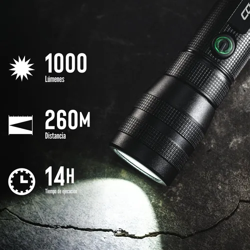 Vista 4 de Coast G60R linterna LED recargable impermeable de 1000 lúmenes, paquete de 2