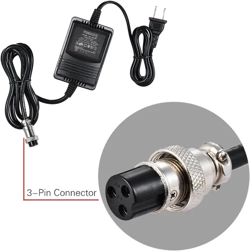 Vista 4 de 17V 600mA Mezclador de consola mezcladora Fuente de alimentación Adaptador de CA Conector de 3 pines Fuente de alimentación Pedalboard Entrada 110V
