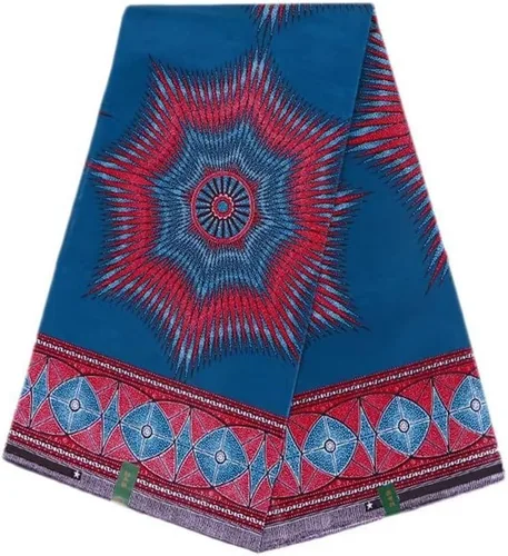 Vista 22 de Tela de algodón africana de la impresión de la cera de Ankara de 6 yardas usada para el material de costura