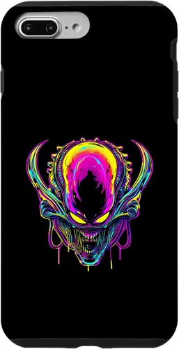 Vista 12 de iPhone 16 Retro Funny streetwear Synthwave 80s 90s spacezilla alien Case