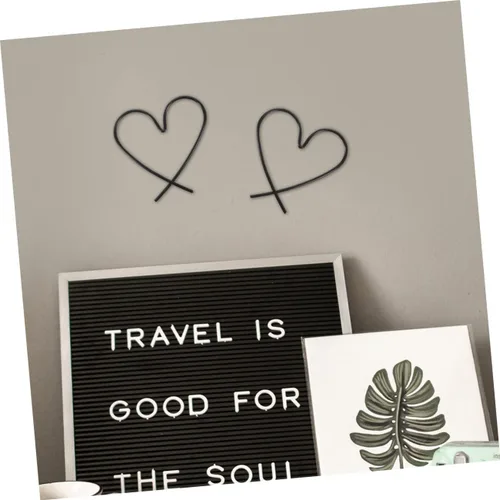 Vista 7 de Beavorty Decoración de pared de metal con forma de corazón, 3 piezas, arte bohemio para dormitorio