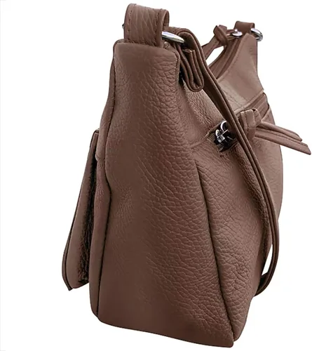 Vista 4 de Bolso de cuero de las mujeres con muchos bolsillos