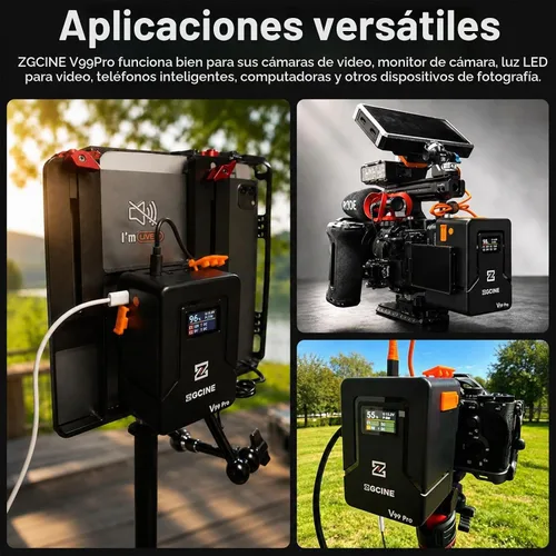 Vista 9 de ZGCINE V Mount Battery V99 Pro Airline-Safe 1.5H Carga completa con PD100W