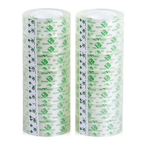 Vista 8 de BOMEI PACK 14 rollos de cinta transparente cristalina, recambios de cinta transparente para dispensador, cinta para manualidades para envolver