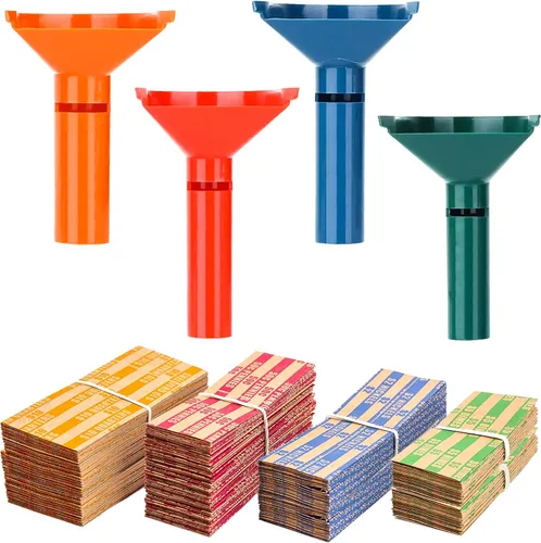Vista 6 de PM Company con códigos de color – tubo contador de monedas desde centavos hasta monedas de quarters (05032)
