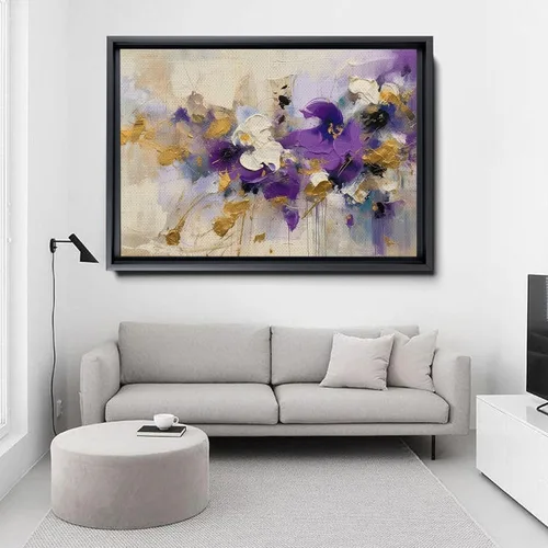 Vista 4 de Abstract Horizons, Canvas Painting - Fusion of Acrylic and, Creating Captivating Wall Art