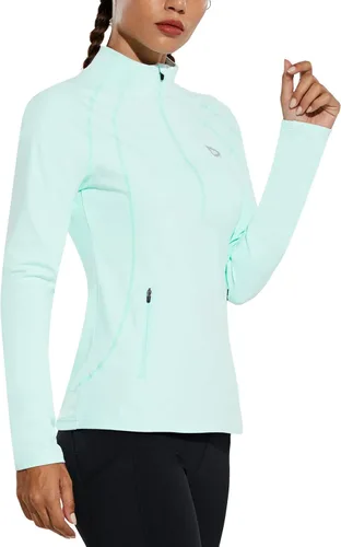 Vista 3 de BALEAF Womens Fleece Half-Zip Running Jacket Athletic Pullover Long Sleeve Thermal Shirts Workout Winter Cold Weather
