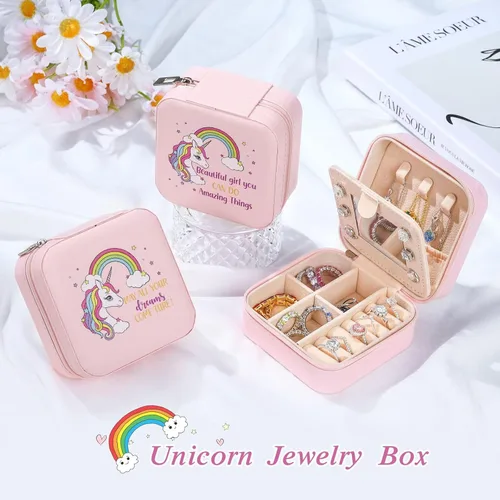 Vista 2 de Parima Regalos para hija de mamá papá, caja de joyería de unicornio Regalos de unicornio para niñas Regalos para niñas adolescentes Regalos