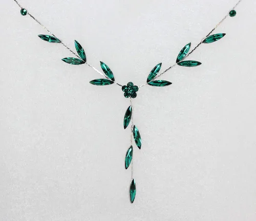 Vista 6 de Faship - Juego de collar y aretes con cristales de imitación florales