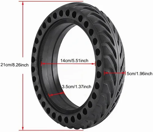 Vista 2 de Z-FIRST 2 neumáticos sólidos de 8.5 pulgadas, ruedas de scooter eléctrico, neumáticos de repuesto de 8-1/2 pulgadas, neumáticos delanteros