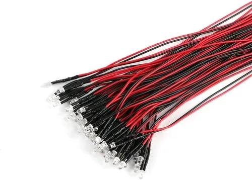 Vista 5 de 10PCS 0.118 in 0.197 in F3 F5 LED 7.9 in precableado blanco rojo verde azul amarillo UV RGB diodo lámpara decoración emisora de luz DIY pre-soldado