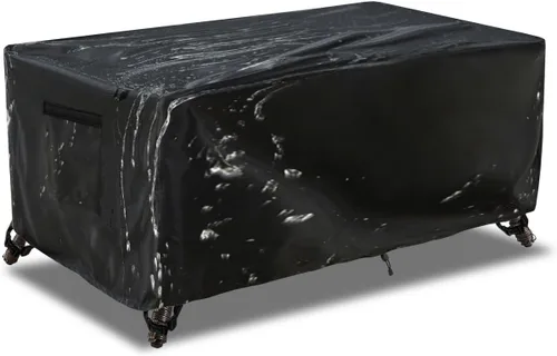 Vista 18 de Juego de fundas para muebles de patio de 3 piezas, 2 fundas para sillas de patio de 33 pulgadas y 1 funda de sofá de 3 plazas de 79 pulgadas