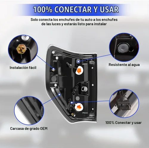 Vista 7 de ROXX Luces traseras F150, conjunto de luces traseras secuenciales LED para Ford F150 2009-2014 modelo Styleside solamente, par de luces traseras LED
