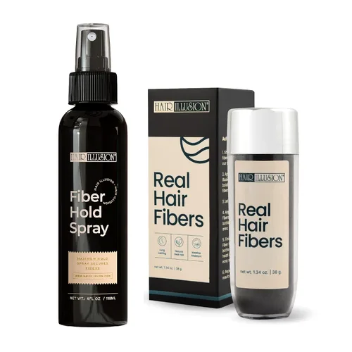 Vista 13 de Aerosol de fibras de cabello naturales, no sintético, de Hair Illusion, Negro
