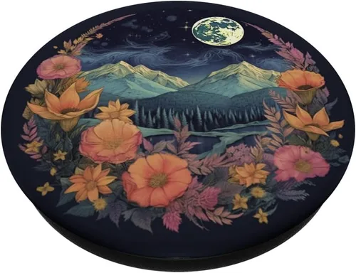 Vista 2 de PopSockets PopGrip intercambiables con diseño floral bohemio y bosque de montaña