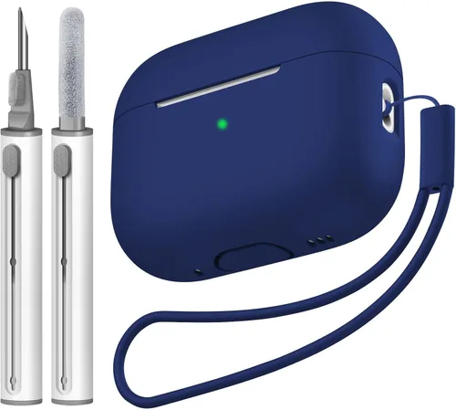 Vista 17 de Compatible con Airpods Pro 2 Case, Funda Protectora de Piel de Silicona Suave con Kit de Limpieza y Cordón Compatible para AirPod Pro de 2ª
