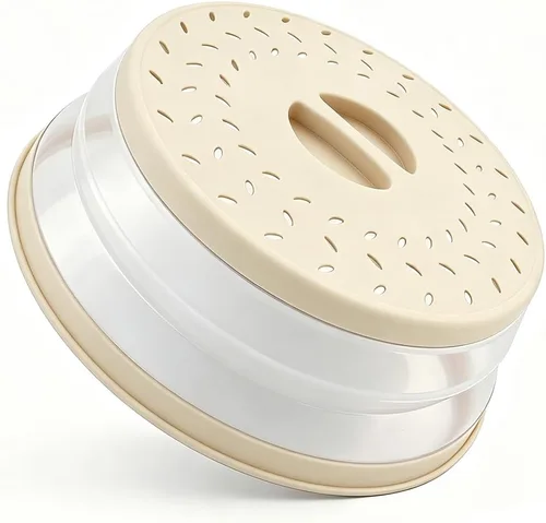 Vista 8 de Cubierta plegable para salpicaduras de microondas, cubierta para platos de microondas con ventilación de vapor, silicona y plástico sin BPA