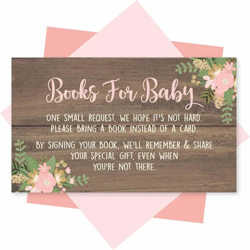 Vista 9 de Hadley Designs 25 libros para tarjetas de solicitud de baby shower, insertos azules de invitación de baby shower, solicitud de libro alternativo