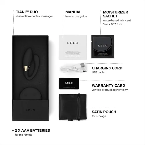Vista 2 de LELO TIANI Duo - Vibrador para parejas para hombres y mujeres con 2 potentes motores y 8 ajustes de vibración, juguetes sexuales para adultos Negro