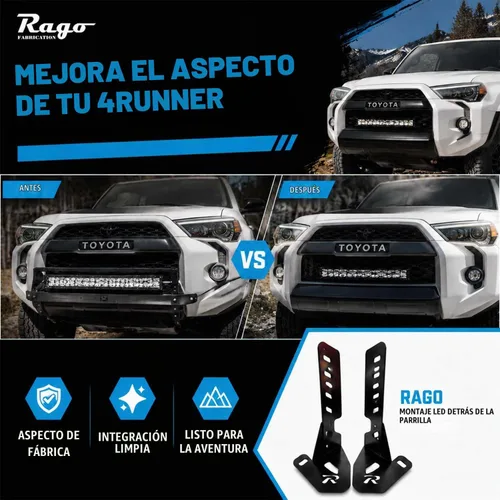 Vista 8 de Soporte LED para parachoques oculto Rago para Toyota 4Runner 2014-2024