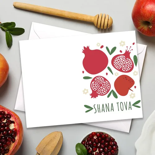 Vista 3 de Paquete de 12 tarjetas Rosh Hashanah con sobres, tarjetas de felicitación de regalo de Año Nuevo judío Shana Tova de 6 x 4 pulgadas