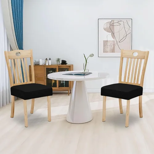 Vista 2 de Easy-Going Fundas de asiento 100% impermeables para sillas de comedor, juego de 2, fundas elásticas para asientos de silla, protector deslizable