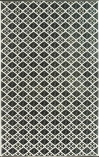 Vista 13 de Mad Mats® Alfombra geométrica para exteriores, tapete de plástico reversible (4 x 6 pies, tejido de cesta, piedra blanca)