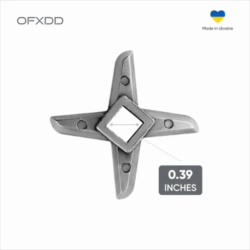 Vista 2 de Cuchillas de repuesto para picadora de carne de acero inoxidable, accesorios - SIze #5 - Paquete de 3 - Cuchilla para moler y cortar