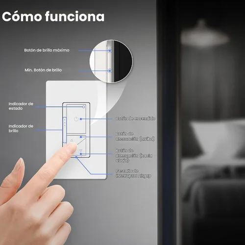 Vista 6 de Feit Electric - Interruptor de luz inteligente WiFi regulable con control remoto, unipolar/3 vías/4 vías, control de voz con Alexa y Google Asst