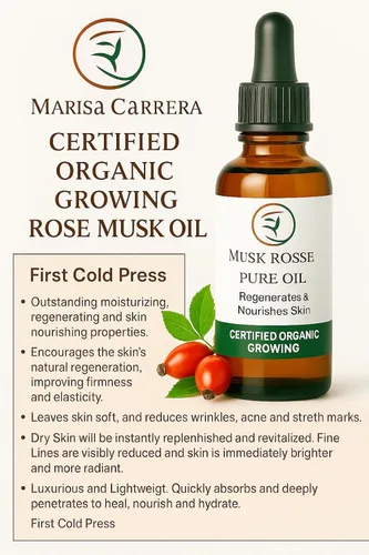 Vista 8 de Aceite de rosa mosqueta 100% orgánico certificado para cultivo/Aceite Puro De Rosa Mosqueta, 1.0 fl oz / 1 onza líquida cura, líneas finas