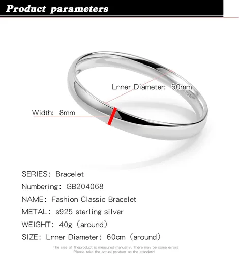 Vista 2 de Pulsera italiana de plata de ley 925 hecha a mano, pulsera brillante de 70.315in para mujer, pulsera minimalista de plata original, joyería fina