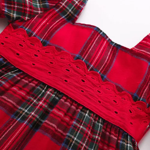 Vista 4 de Vestido de Navidad para bebé niña, vestido rojo de princesa de Papá Noel, vestido rojo festivo, vestido de fiesta de Año Nuevo