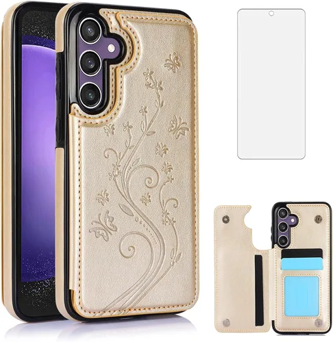 Vista 12 de Asuwish Funda de teléfono para Samsung Galaxy S23 FE 5G con protector de pantalla de vidrio templado y tarjetero con soporte para tarjetero, soporte