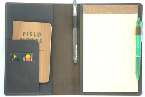 Vista 10 de JJNUSA Funda de cuero compatible con tops The Legal Pad Writing Pads de 5 x 8 pulgadas, regla legal, cuadernos envejecidos funda de cuero genuino A5