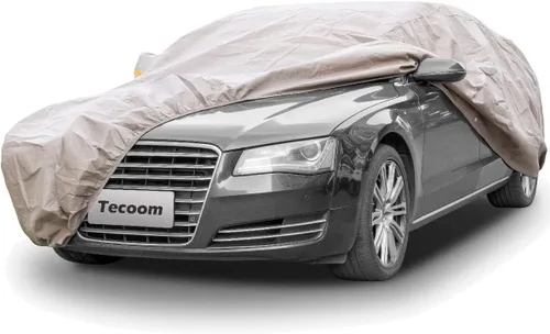 Vista 25 de Tecoom Funda impermeable para todo tipo de clima, resistente al viento, protector de granizo con forro polar y puerta con cremallera, protección