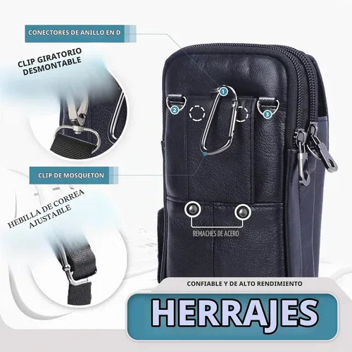 Vista 4 de Funda de cuero Hengwin para teléfono se ajusta para iPhone 16 Pro Max 15 Plus 14 Pro Max 13 Pro Max 12 Pro Max Samsung Galaxy S24 Ultra S23 Ultra