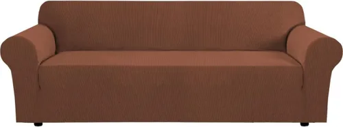 Vista 106 de H.VERSAILTEX Funda elástica para sofá, fundas suaves para muebles de 3 cojines, con tela jacquard gruesa a cuadros con parte inferior elástica, sofá