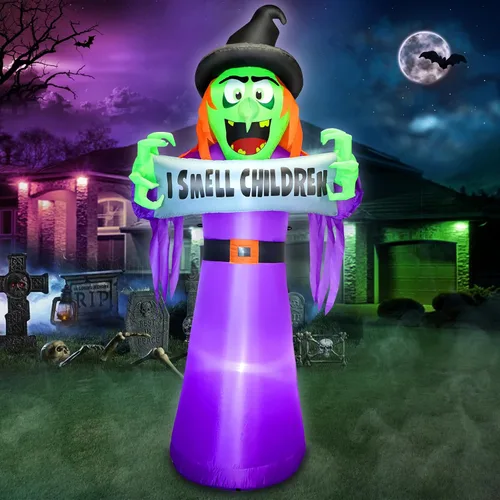 Vista 9 de 4.5 FT Halloween Inflatable Ghost Outdoor Decoration with Magic Hat