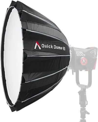 Vista 2 de Aputure Quick Dome 90 Softbox Bowens Mount Diseño de liberación rápida para luz de estudio con bolsa de transporte Aputure Strom 400x 700x 1200x LS