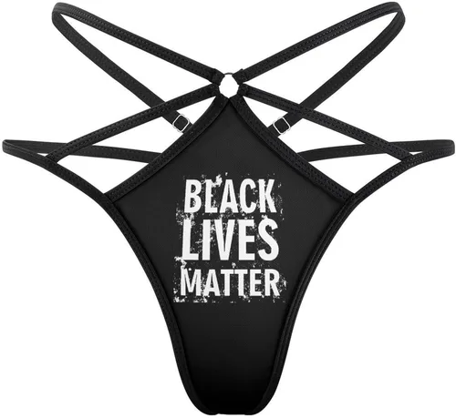 Vista 4 de Black Lives Matter - Tanga para mujer, ropa interior de cintura alta