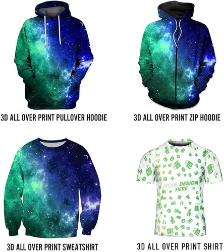Vista 2 de Camisetas clásicas unisex con estampado en 3D de Slava Ucrania sudadera con capucha y cremallera regalo para hombres y mujeres color negro familiar