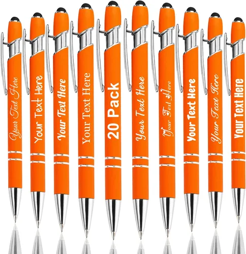 Vista 38 de Hasta 300 bolígrafos personalizados a granel con nombre personalizado con grabado gratis, puntas de lápiz capacitivo grabado, bolígrafo